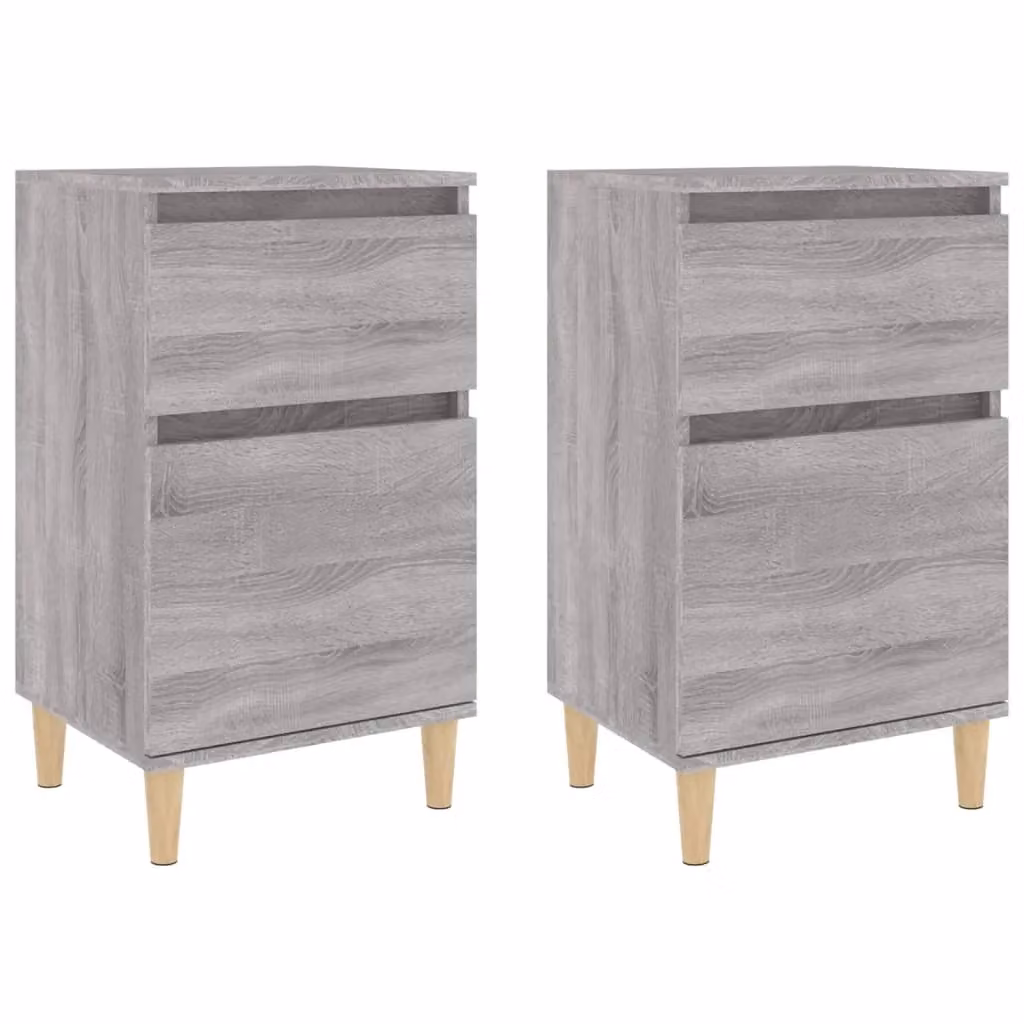 Berkfield Home Set of 2 Grey Sonoma Bedside Cabinets, W/D/H: 40 x 35 x 70 cm – 2