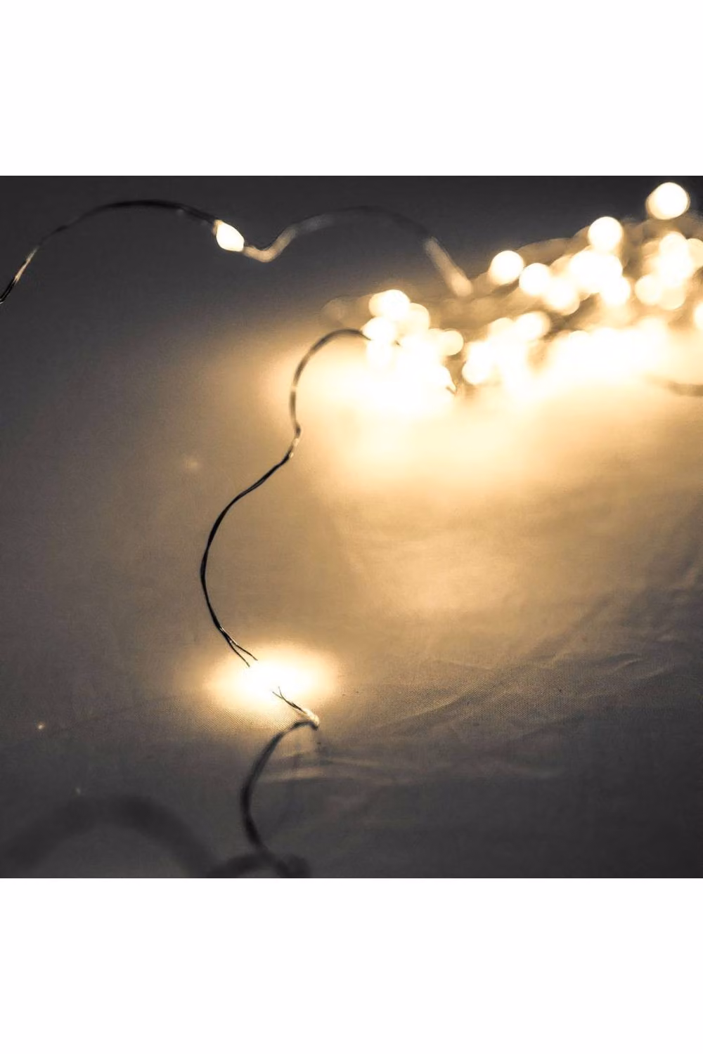 KDMD 100 LED Warm White Micro Lights with Silver Wire, Battery Operated, 10m – 2