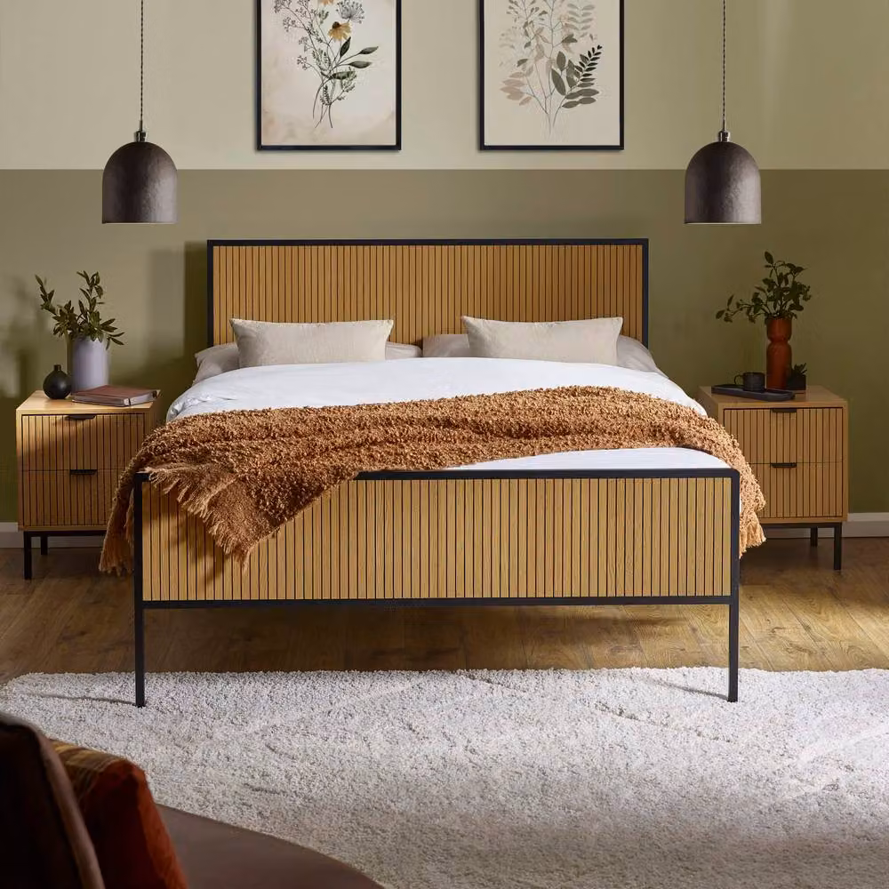 Cheshire Horizon Oak Effect Bed Frame in Brown, King Size 150 x 200 cm – 2