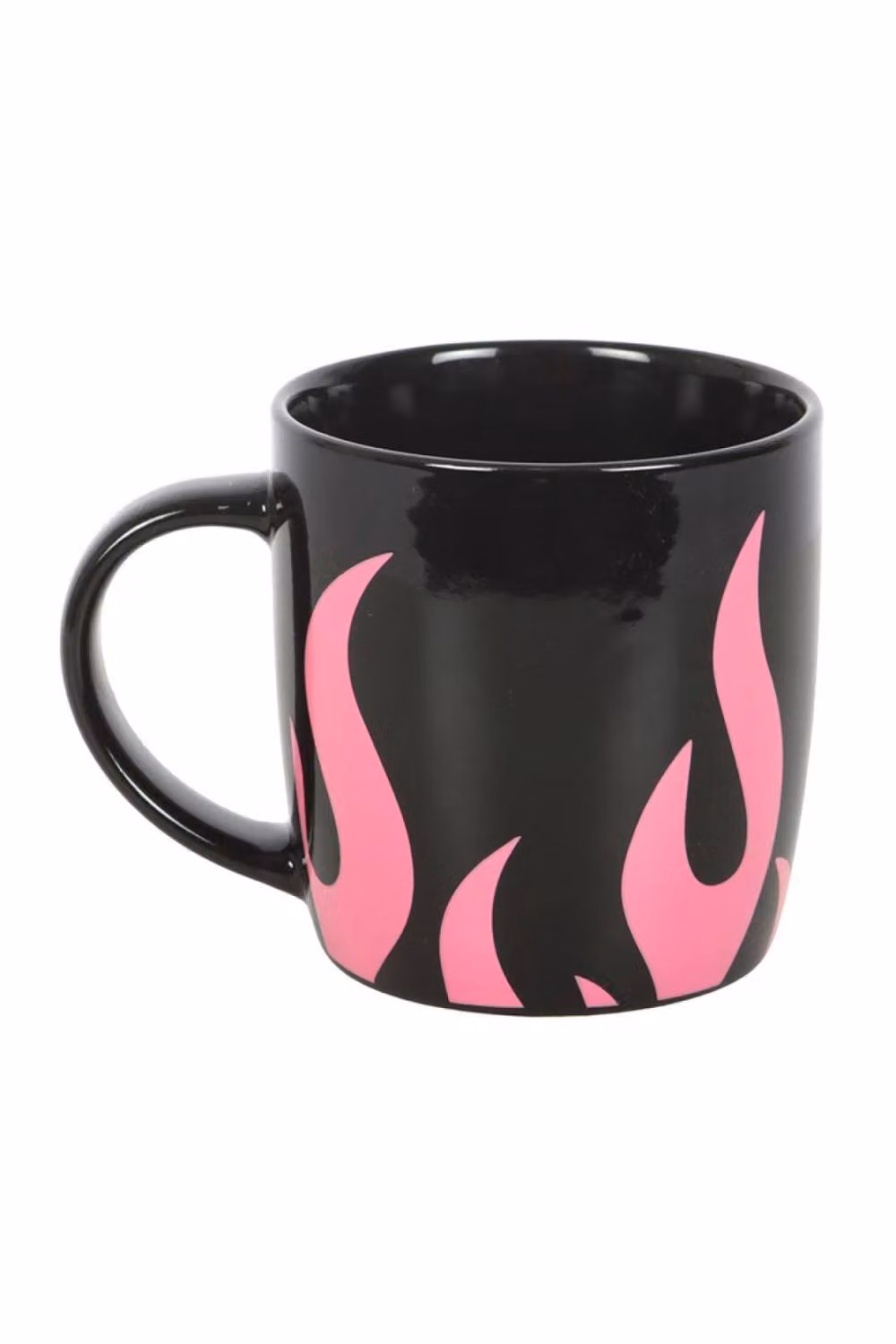 KDMD Pink Flame Ceramic Mug in Black and Pink, 320ml – 2