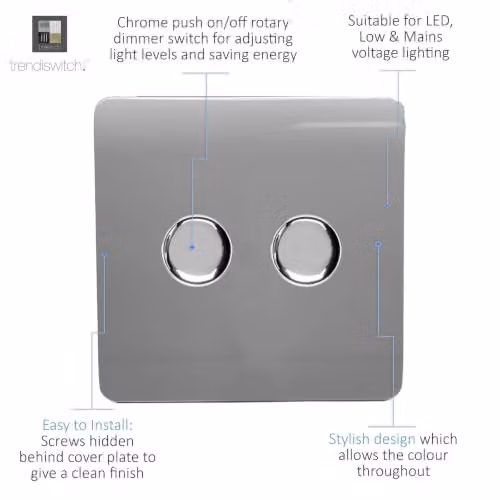 Trendi Modern LED Dimmer Switch, Grey – 2