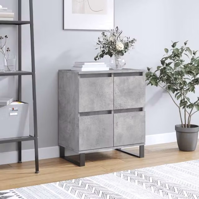 Berkfield Home Industrial Sideboard in Concrete Grey, W/D/H: 60 x 35 x 70 cm – 1