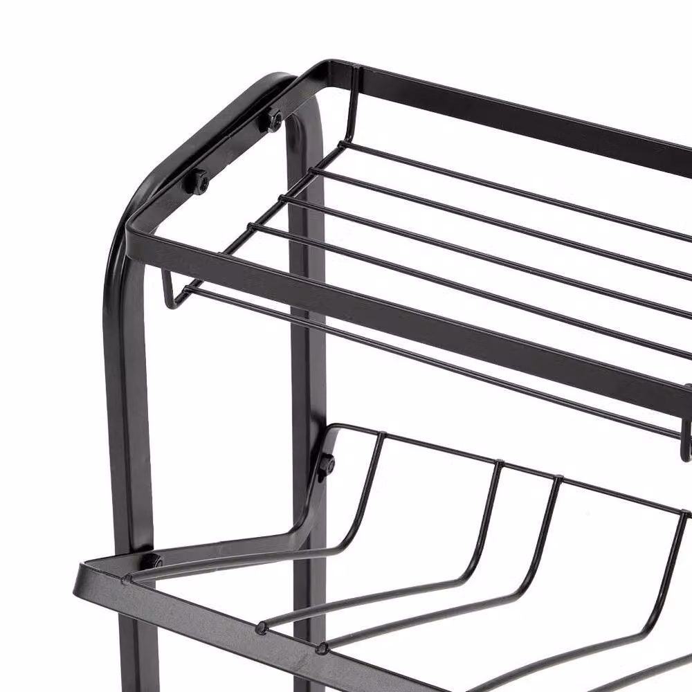 EONLION 3 Tier Free Standing Metal Spice Rack in Black, W/D/H: 36.5 x 20 x 35 cm – 3
