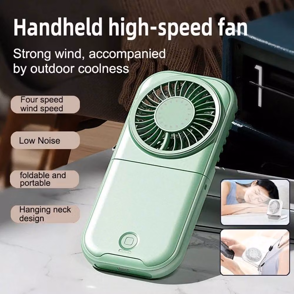 FLAVORA Green Mini Portable Folding Hand-held Desk Fan – 2