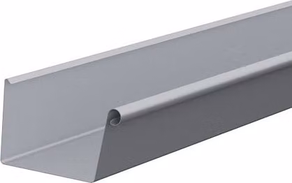 Lindab Majestic Rectangular Galvanised Steel Gutter, Silver, W: 14 cm, L: 3 m