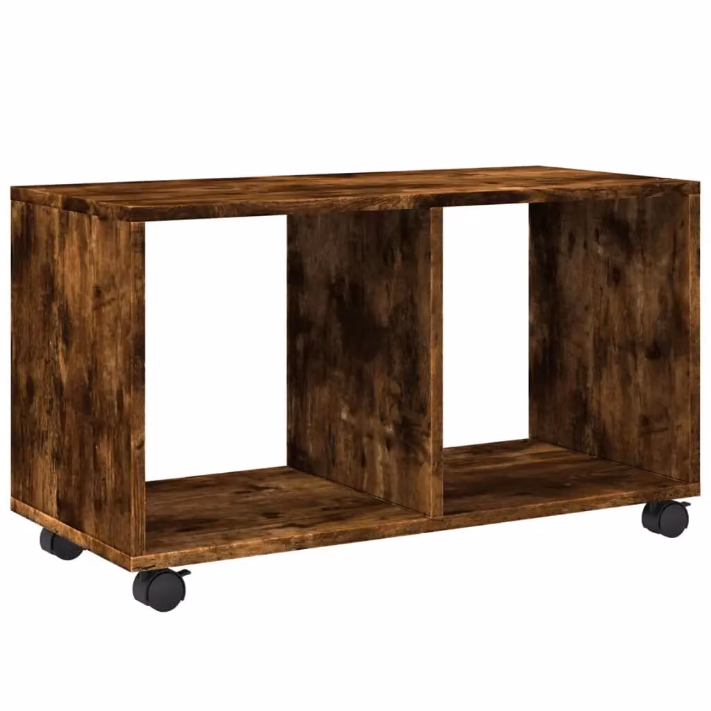 vidaXL Rolling Cabinet in Smoked Oak, Brown, W/D/H: 72 x 33 x 42.5 cm – 2