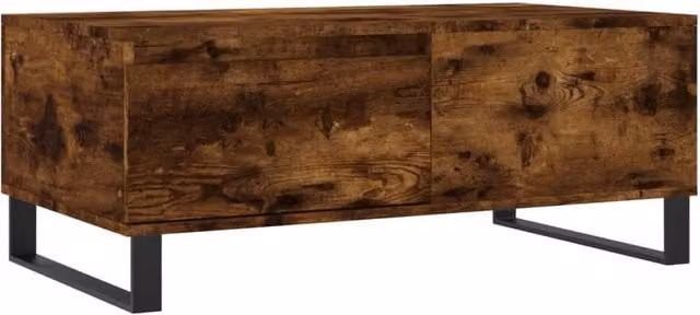 Berkfield Home Modern Rectangular Coffee Table in Smoked Oak Brown, W/D/H: 90 x 50 x 36.5 cm – 1