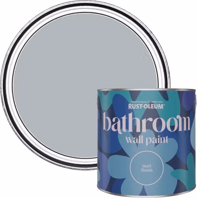 Rust-Oleum Blue Matt Water-Based Bathroom Wall and Ceiling Paint, 2.5 l – 1