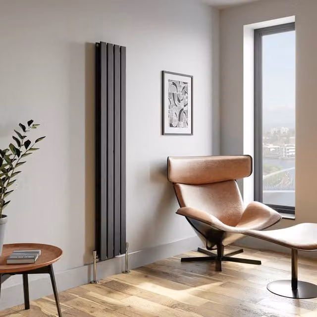 Temprazo Horizontal Double Flat Panel Designer Radiator in Anthracite Grey, H: 60 cm, W: 106 cm, D: 3 cm