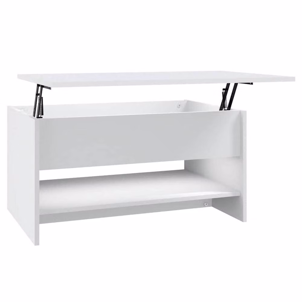 Berkfield Home Modern White Rectangular Coffee Table with Lift Mechanism, W/D/H: 80 x 50 x 40 cm – 2