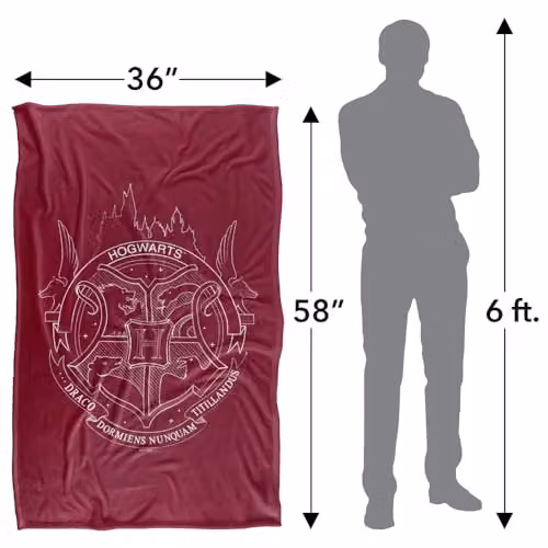 Warner Bros. Harry Potter Hogwarts Badge Super Soft Fleece Throw Blanket, Red/Multicolour, W: 91.44 cm x D: 147 cm – 4