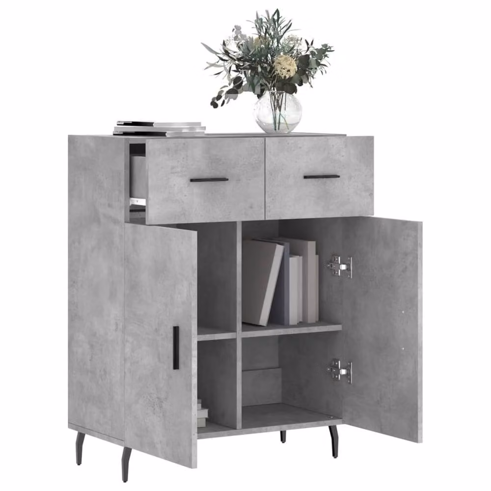 Berkfield Home Modern Sideboard in Grey, W: 69.5 cm, D: 34 cm, H: 90 cm – 3