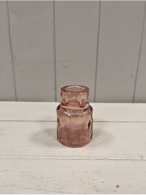KDMD Small Rose Textured Pink Glass Tealight Candle Holder