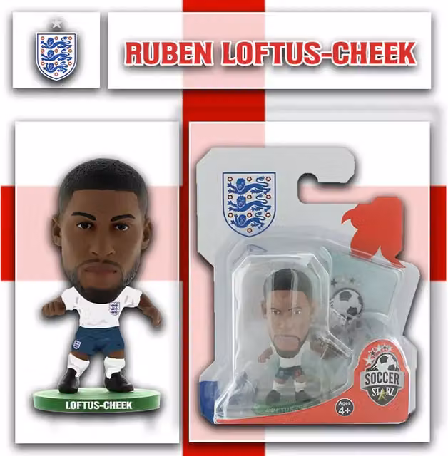 SoccerStarz Ruben Loftus-Cheek England 2022 Version Mini Figure, White/Multicolour, Height: 5 cm