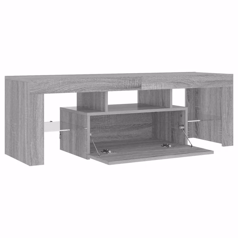 Berkfield Home Modern TV Cabinet with LED Lights in Grey Sonoma, W: 120 cm, D: 35 cm, H: 40 cm – 5