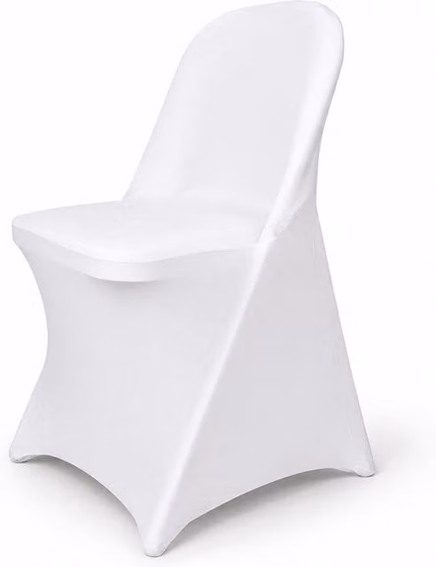 Neel Blue and White Folding Chair Covers, Fitted Stretch Spandex Dining Chair Slipcovers