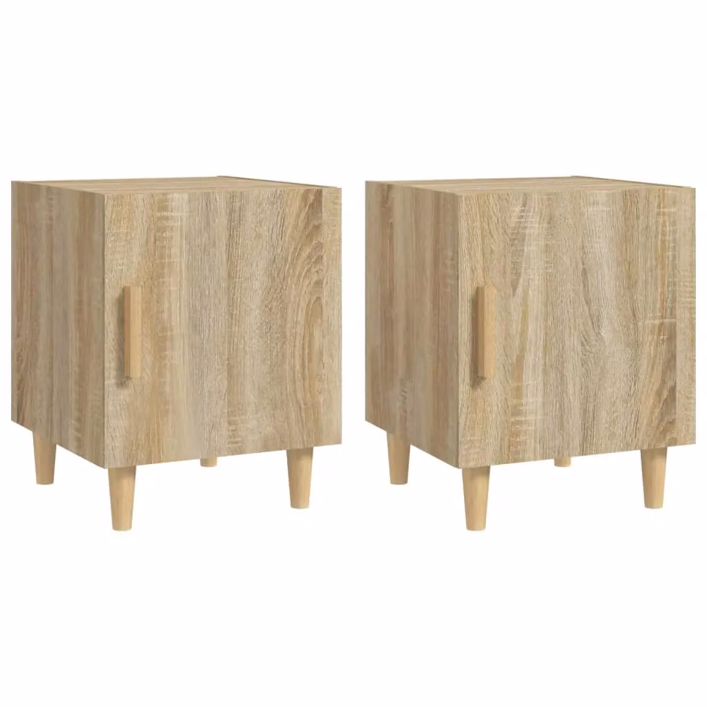 Berkfield Home Set of 2 Sonoma Oak Bedside Cabinets in Brown – 2