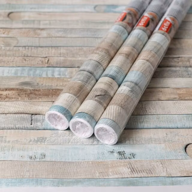 dc fix Rio Ocean Planks Self Adhesive Vinyl Wrap for Kitchen Doors and Worktops, Blue, W: 67.5 cm, L: 2 m (Pack of 3)