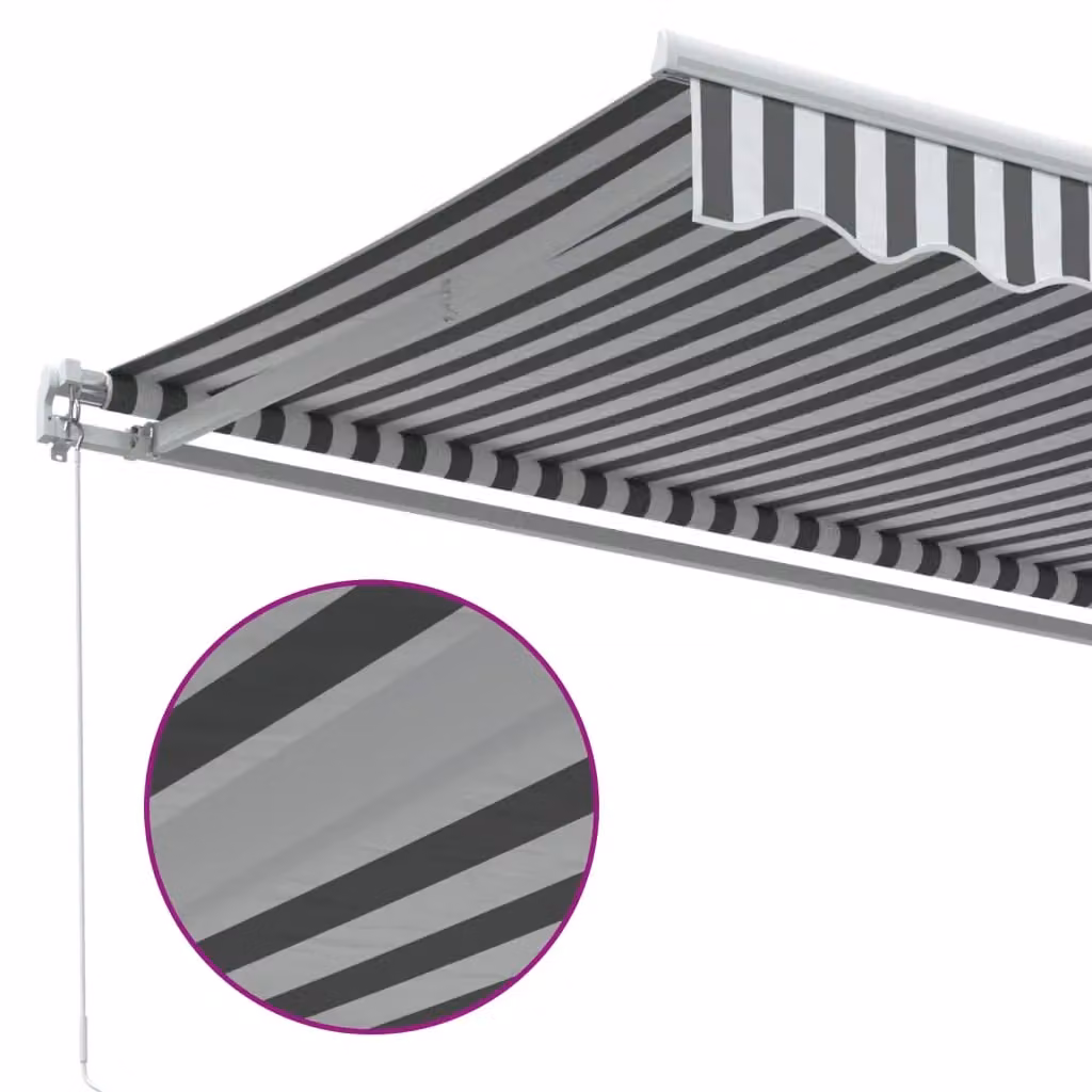 Berkfield Home Manual Retractable Folding Arm Awning in Anthracite and White, W: 400 cm, D: 350 cm – 3