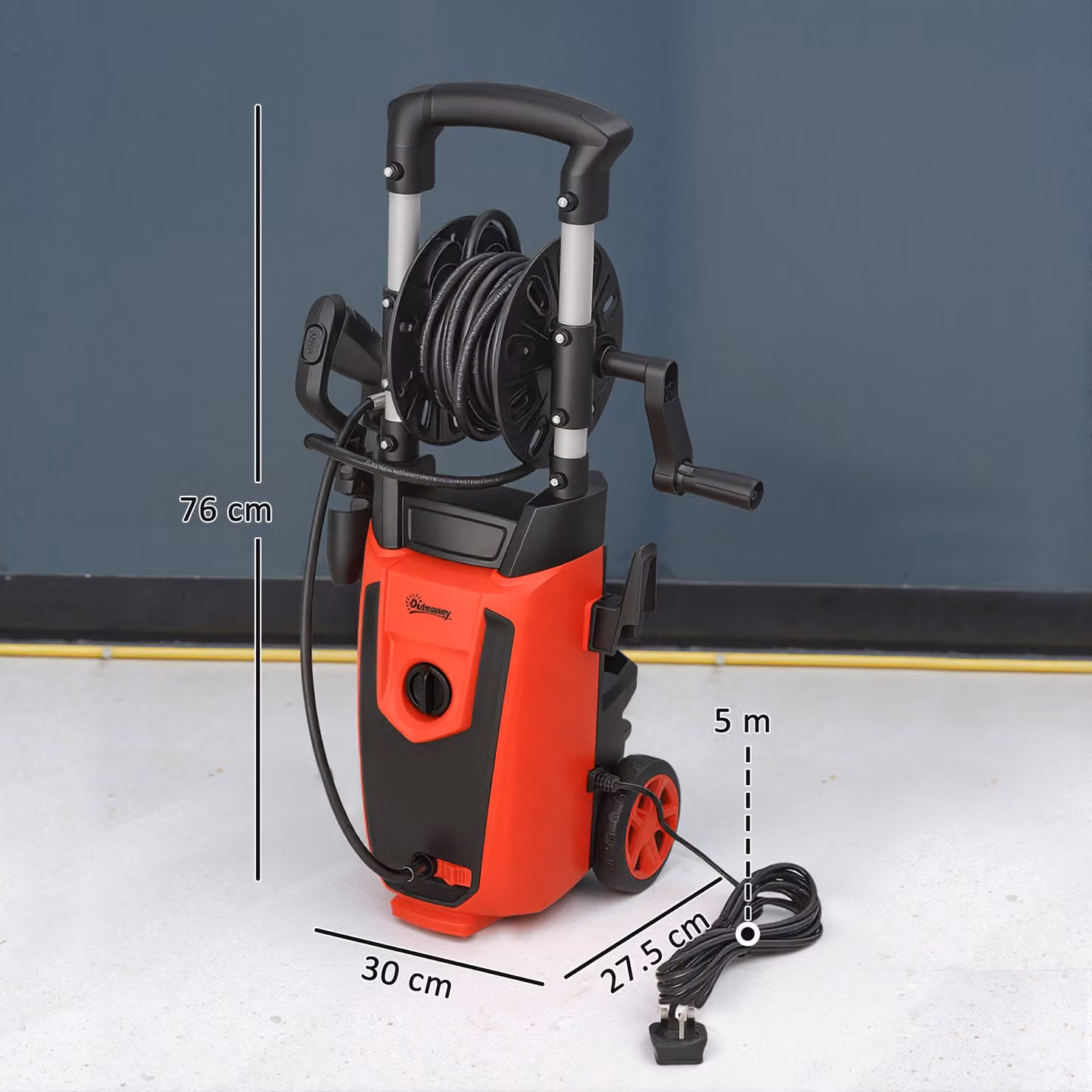 Outsunny 150-Bar Mains Pressure Washer with Accessories, Red/Black – 3