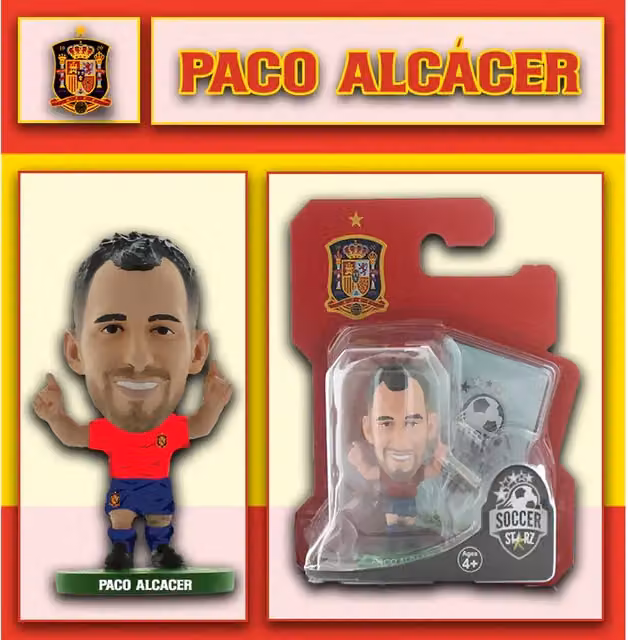SoccerStarz Paco Alcacer Spain Home Kit Mini Figure, Red, Height: 5 cm
