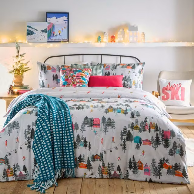 Make it a Home Reversible White Flannelette Cotton Duvet Cover Set, W/D/H: 180 x 200 cm