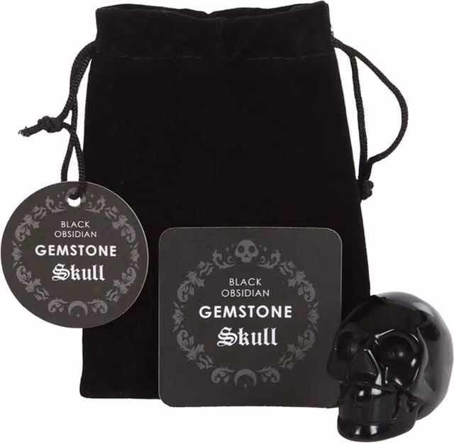 KDMK Obsidian Crystal Skull in Black for Purification and Protection
