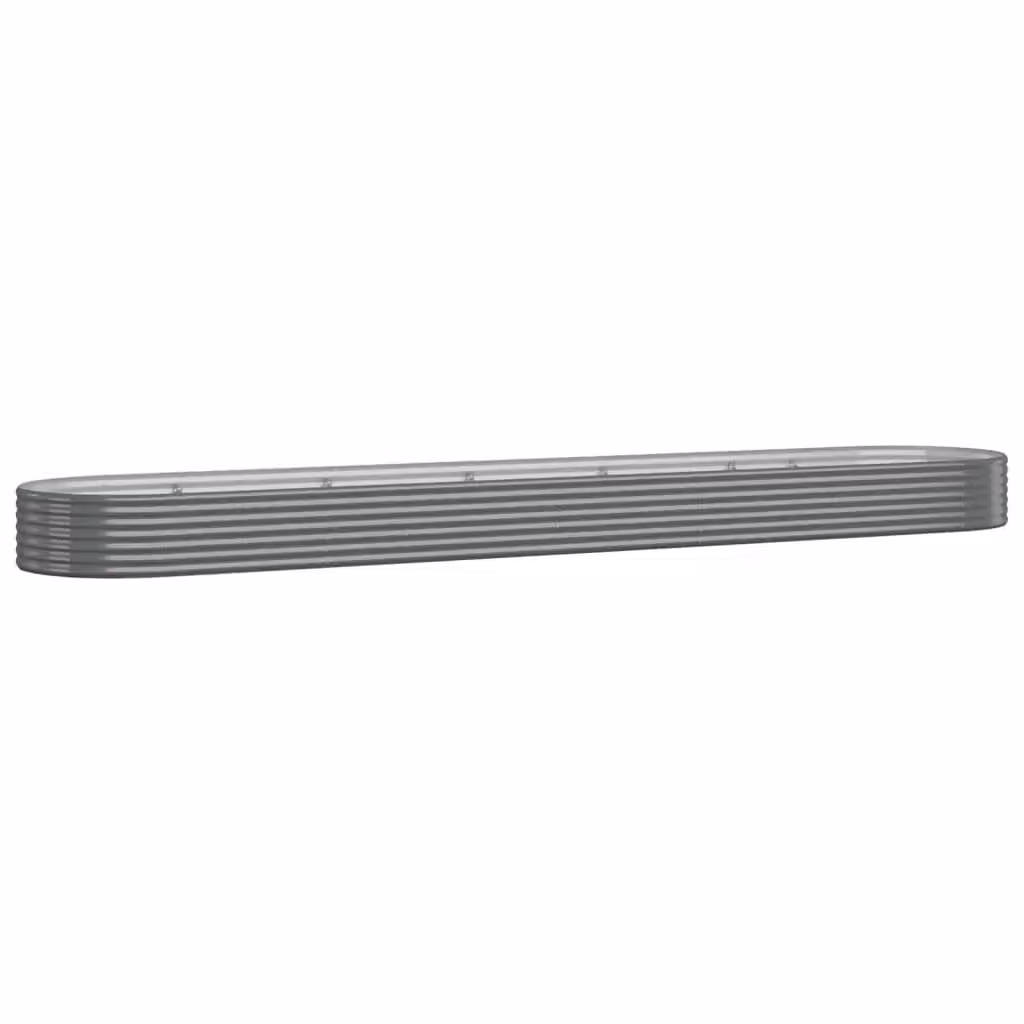Berkfield Home Garden Grey Powder-coated Steel Raised Bed W: 507 cm, D: 100 cm, H: 36 cm – 2