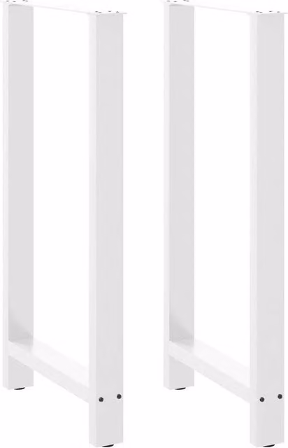 Berkfield Home Matt White Steel Coffee Table Legs, 2 Pieces, H: 60 cm, W: 110-111 cm
