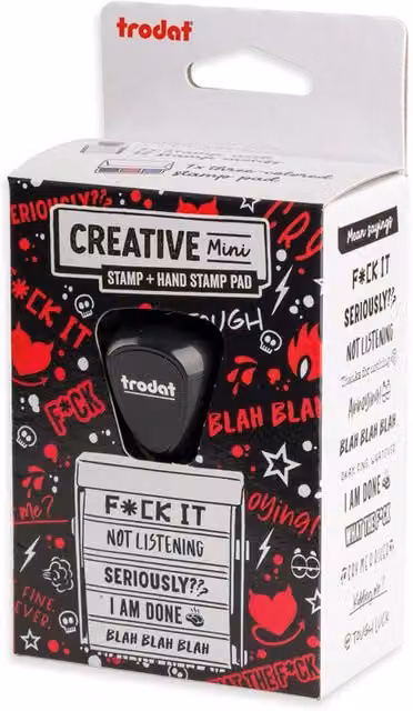 Trodat Humorus Mean Sayings Creative Mini Text Stamp in Black