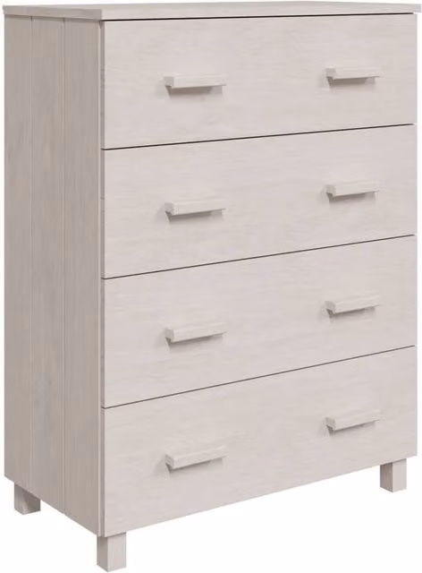 Berkfield Home HAMAR Sideboard in White Solid Pine Wood, W: 79 cm, D: 40 cm, H: 103.5 cm