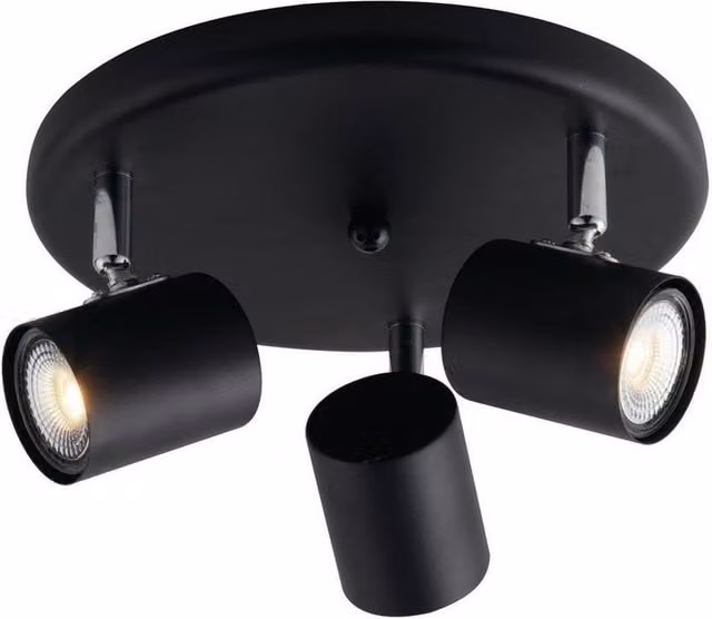 Netlighting Zero Black Adjustable Triple Ceiling Spotlight with GU10 Metal Fitting