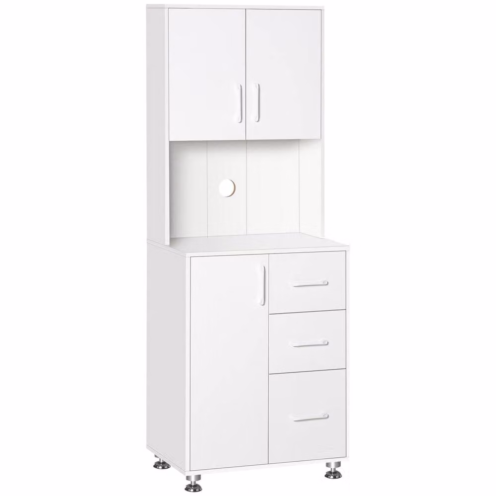 Wyld Haus Cohana White Modern Kitchen Base Unit with Drawers and Open Counter, W/D/H: 40.0 x 60.0 x 160.0 cm – 2
