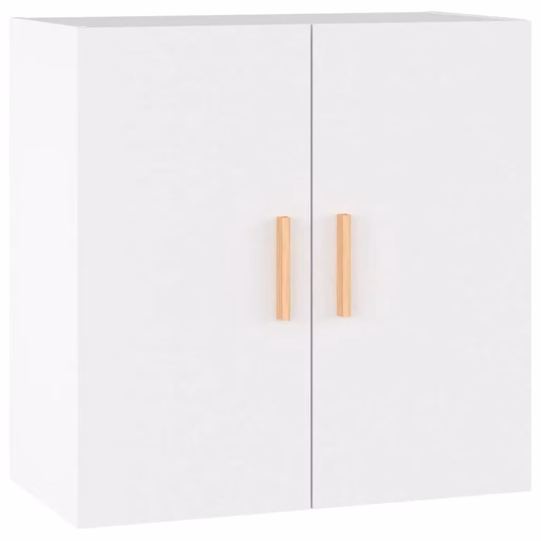 Berkfield Home White Wall Mounted Cabinet with Hinged Doors and Internal Shelves, W/D/H: 60 x 30 x 60 cm