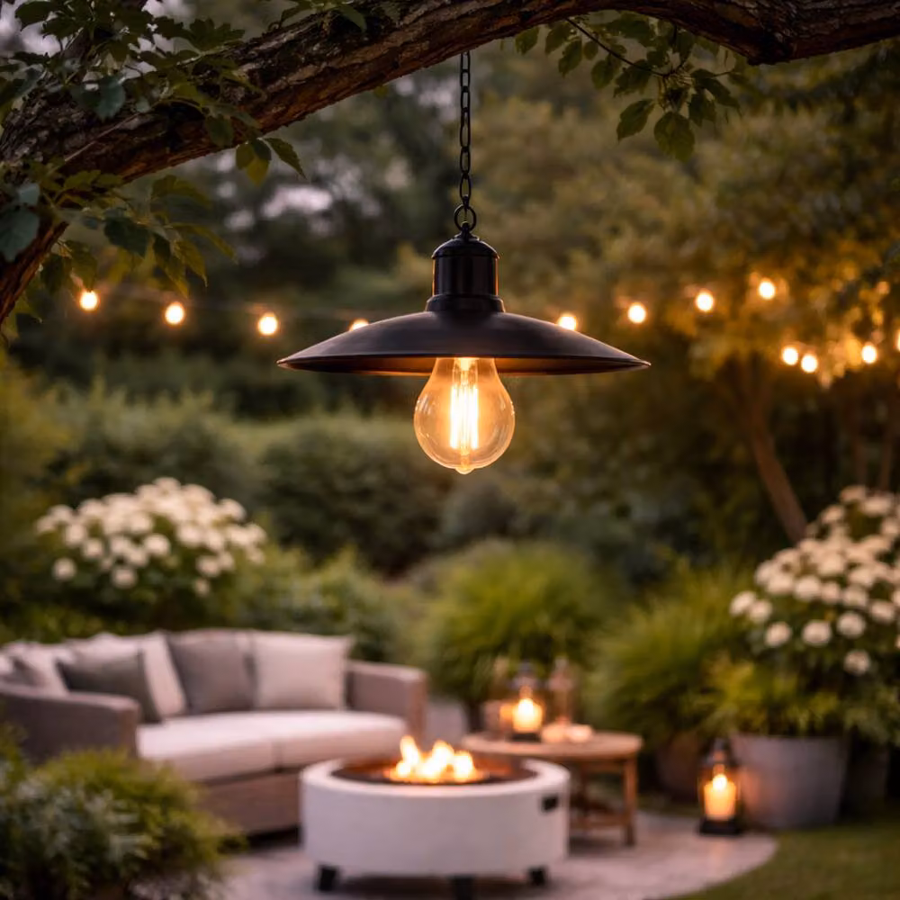 Gardenwize Timeless Vintage Hanging Solar Lantern with Warm White LED in Black – 2