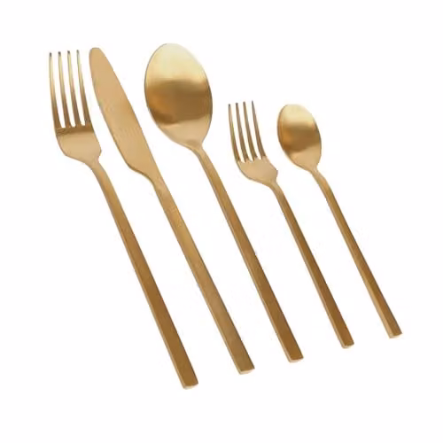 Argon Tableware 60 Piece Gold Coated Stainless Steel Cutlery Set for 12 People – 1