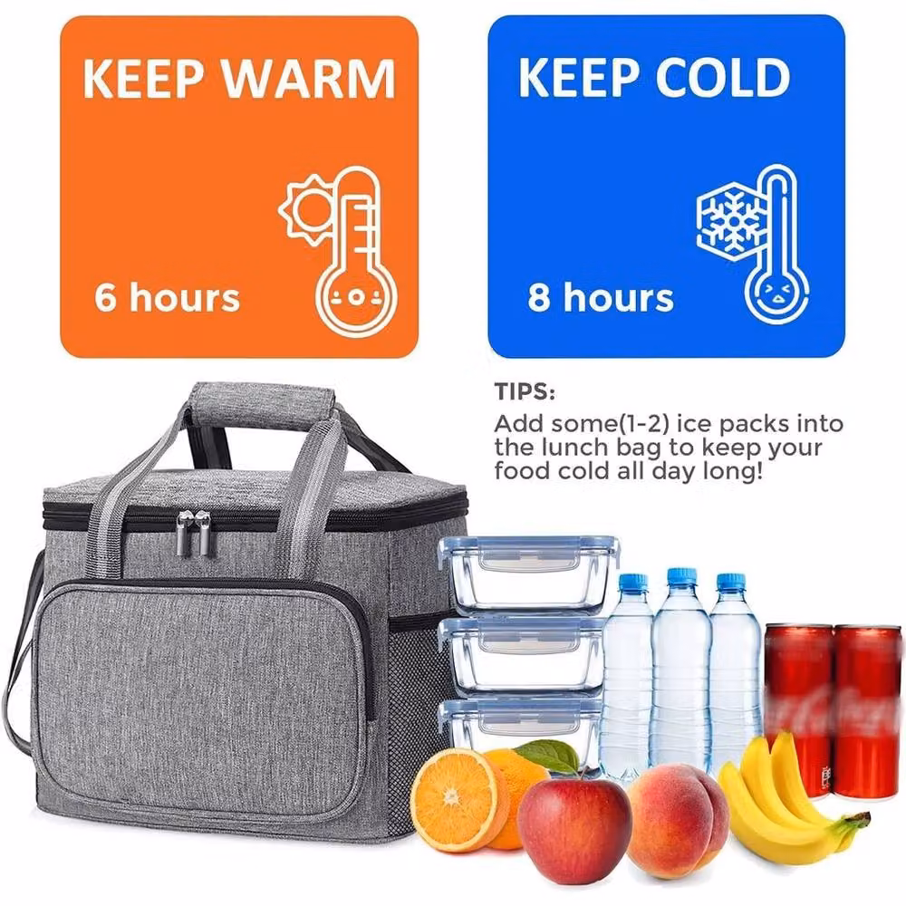 Kelvenix Grey Insulated Thermal Lunch Bag for Adults and Children – 2