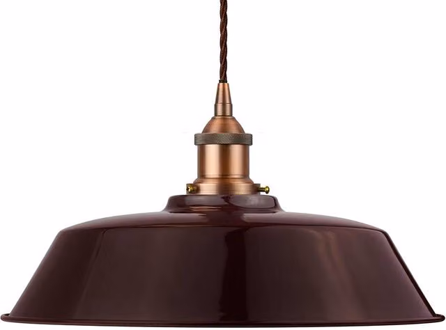 SE Home Chancery Pendant Light in Burgundy Red and Matt Antique Copper