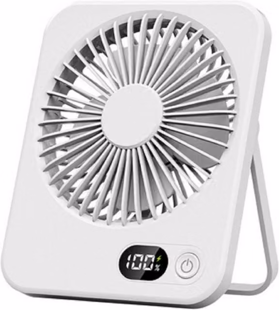 Leaper White USB Rechargeable Desktop Fan – 1