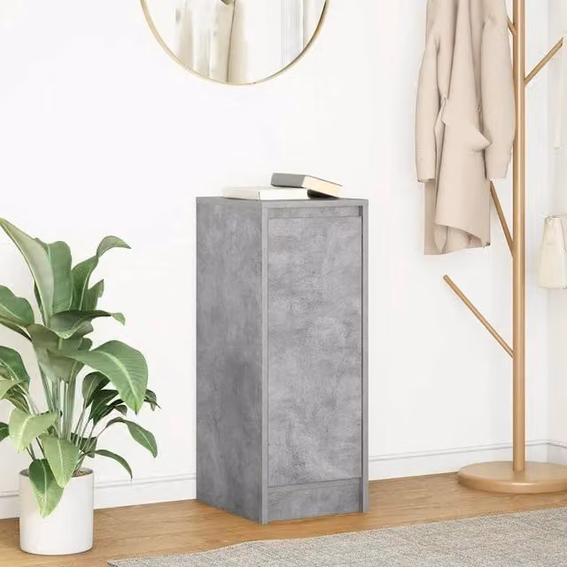 Berkfield Home Sideboard in Concrete Grey, MDF, W/D/H: 29.5 x 34 x 76 cm – 1