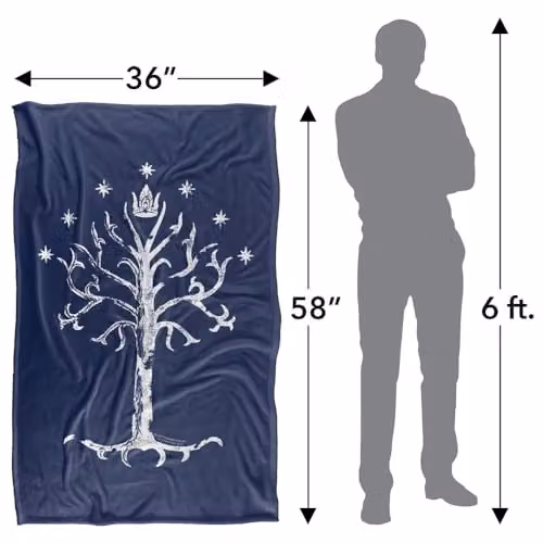 LOGOVISION Lord of the Rings Return of the King Tree of Gondor Super Soft Silky Touch Fleece Throw Blanket, Multicolour, W: 91.44 cm, D: 147.32 cm – 4