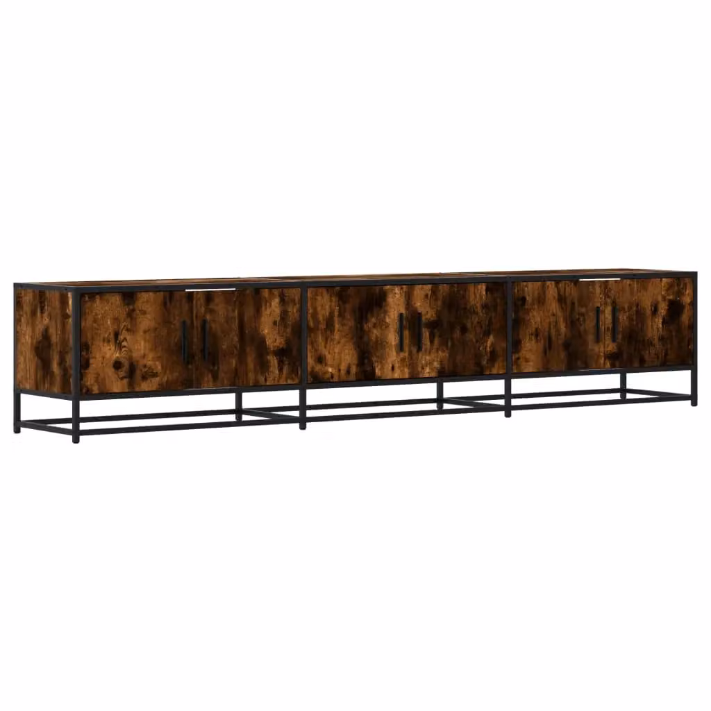 Berkfield Home Industrial TV Cabinet in Smoked Oak Brown, W: 210 cm, D: 41 cm, H: 41 cm – 2