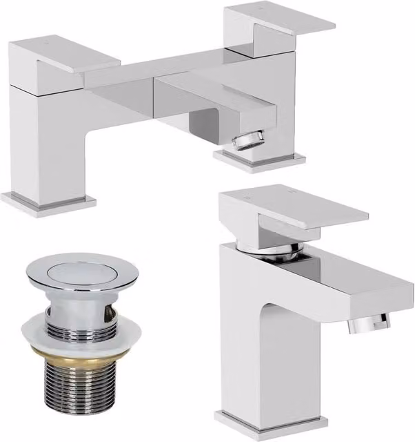 KORVIXA Modern Single Lever Square Mono Basin Sink Mixer in Silver Chrome