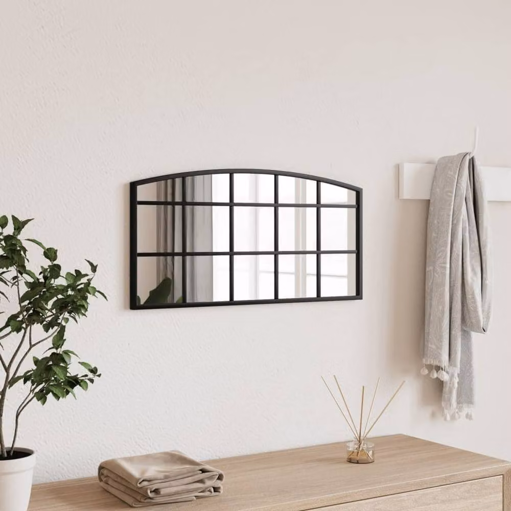 Berkfield Home Minimalist Black Rectangular Wall Mirror W: 60 cm, H: 30 cm – 2