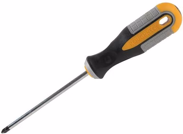 Roughneck Pozidriv Pz2 Screwdriver, Black