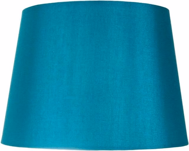 Happy Homewares Traditionally Designed Cylinder Drum Lamp Shade in Petrol Blue Faux Silk Fabric, Diameter: 30.48 cm – 1