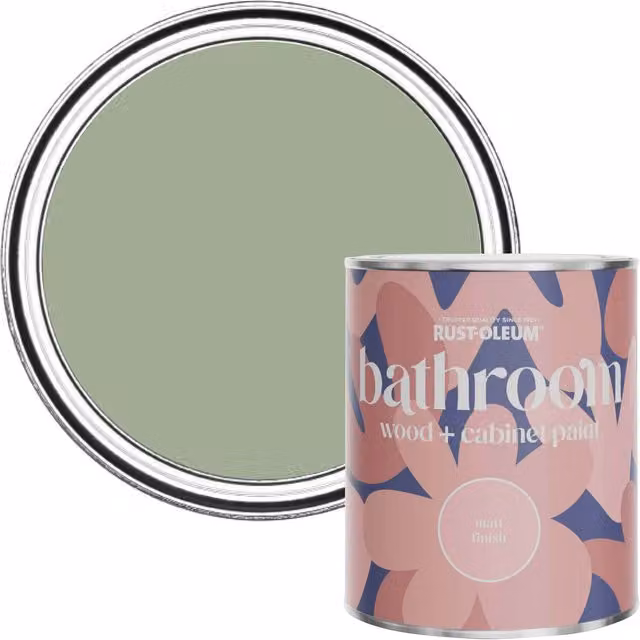 Rust-Oleum Green Moisture Resistant Bathroom Wood and Cabinet Paint in Matt Finish, 750ml