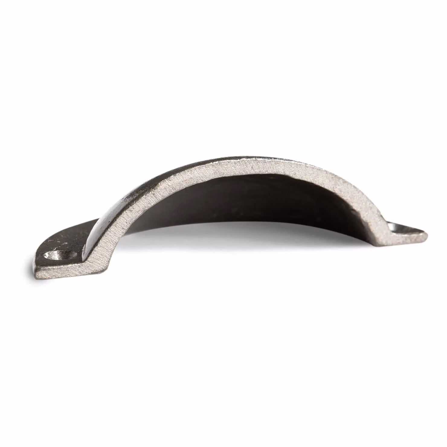 Hammer and Tongs Curved Shell Cabinet Drawer Pull in Grey Iron, W: 9.5 cm, H: 4.6 cm – 2