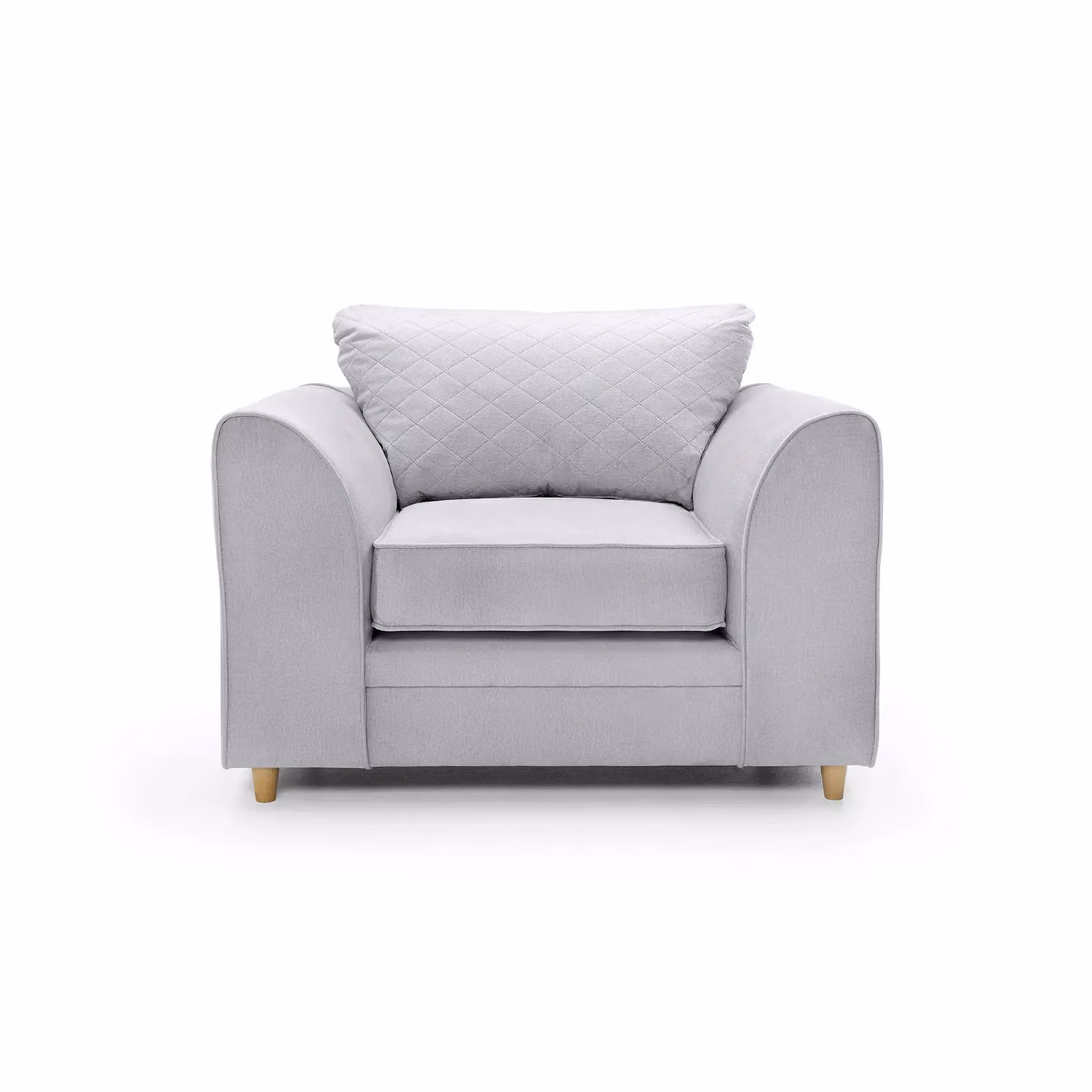 Abakus Direct Chicago Spill-Proof Velvet Armchair in Light Grey, W/D/H: 102 x 86 x 78 cm – 2