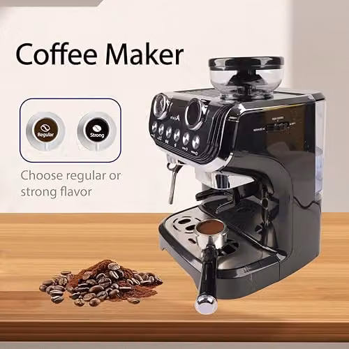 Alivio 2L Bean to Cup Coffee Machine, 1450W Automatic Espresso Maker with Grinder, Milk Frother and Steam Wand, Black – 3